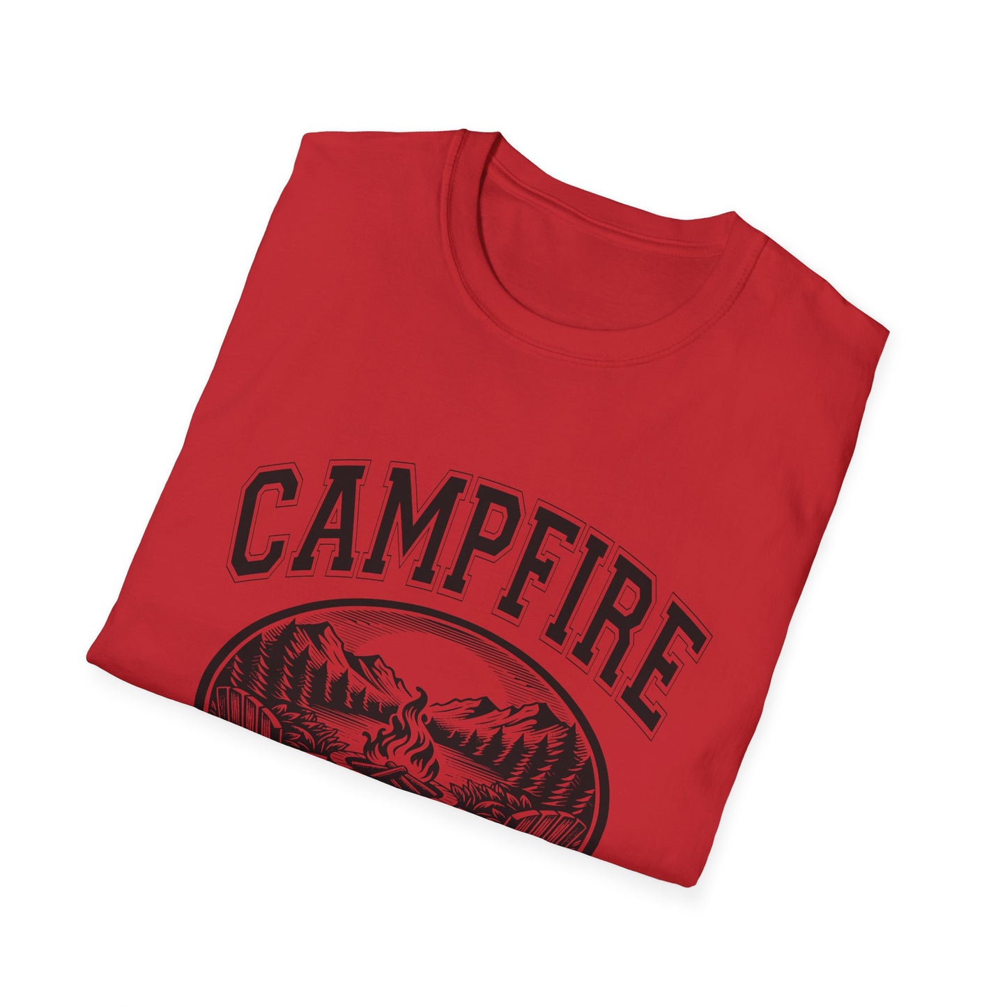 Campfire Social Club Chairs T-Shirt, c006-n06-s007 Softstyle Graphic Tee, Unisex Casual Wear, Support'n Locals Merch, Gift for Community Lovers.