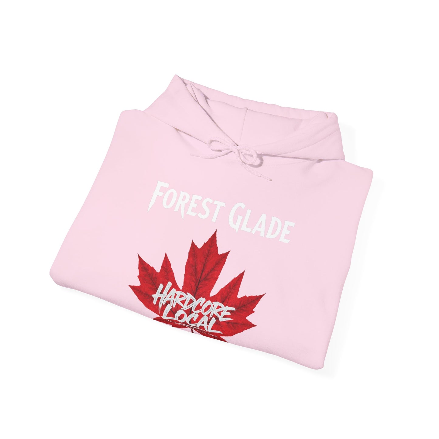 FOREST GLADE RED LEAF HARDCORE LOCAL Hooded Sweatshirt - Unisex Heavy Blend™ Pullover, Casual Hoodie for Every Day, Gift for Friends, Local Pride Apparel Support Your Community Finkz 49