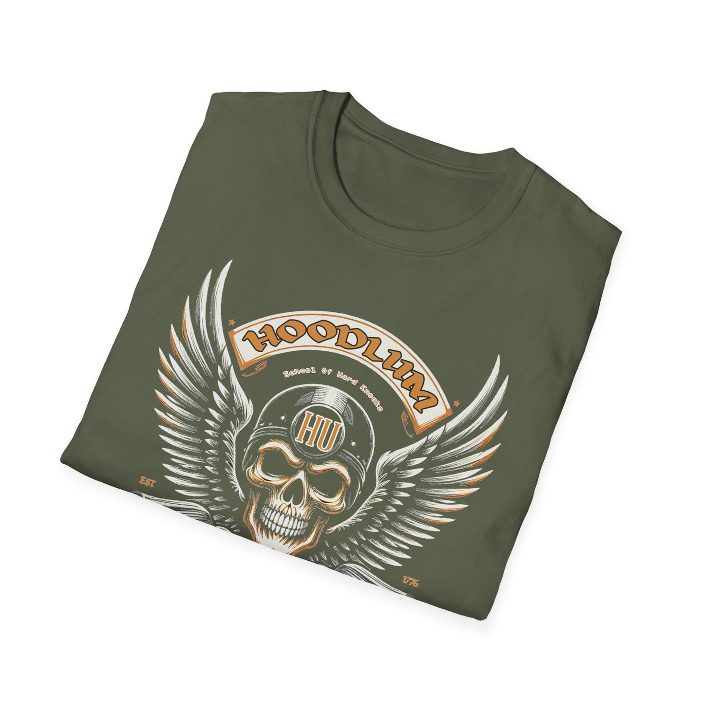 Agincourt Hoodlum University Wings T-Shirt, Softstyle Graphic Tee, Unisex Casual Wear, Support'n Locals Merch, Gift for Community Lovers, c06-n01-s004