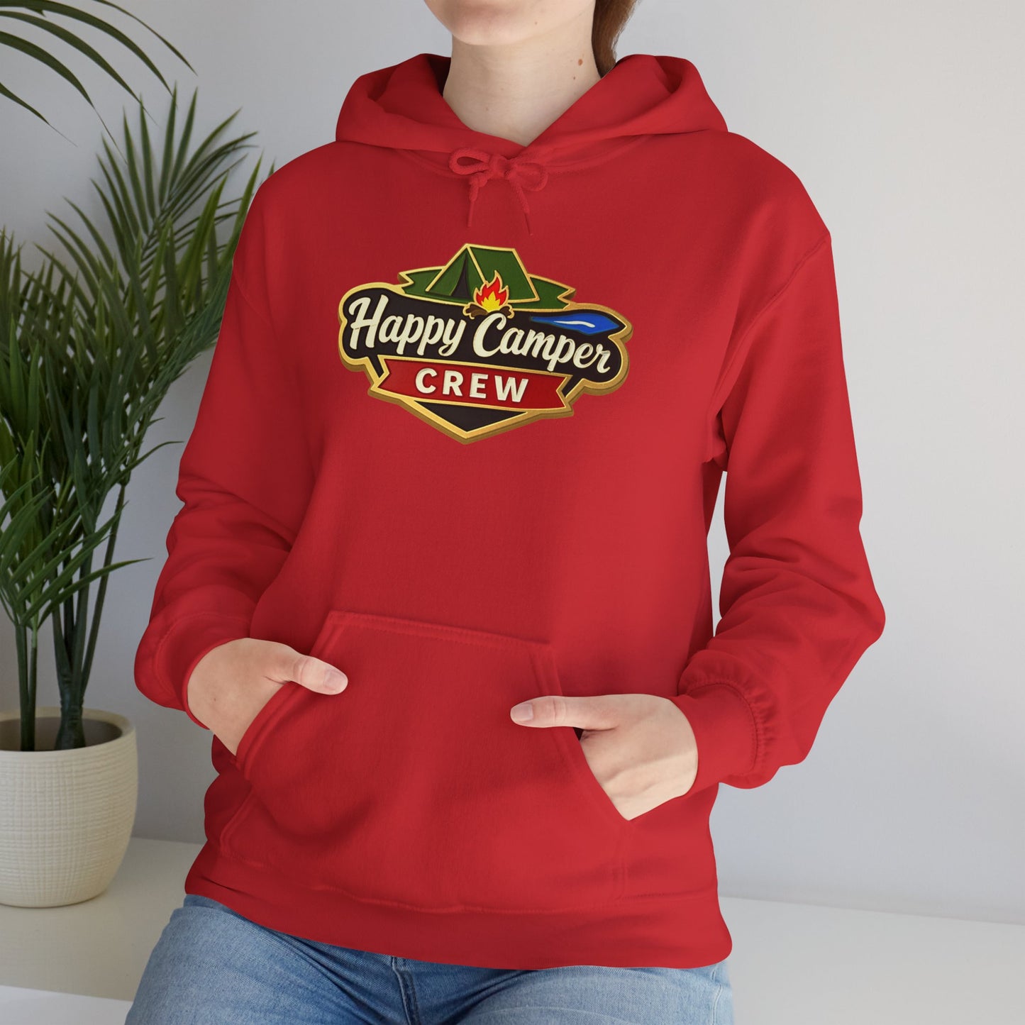 Happy Camper Crew - Dark Hoodie | 100% Authentic | Cozy Camping Hoodie | Unisex Hooded Sweatshirt for Nature Lovers, Casual Wear, Gift for Him/Her, Outdoor Adventures.. - HappyCamperCrew.com