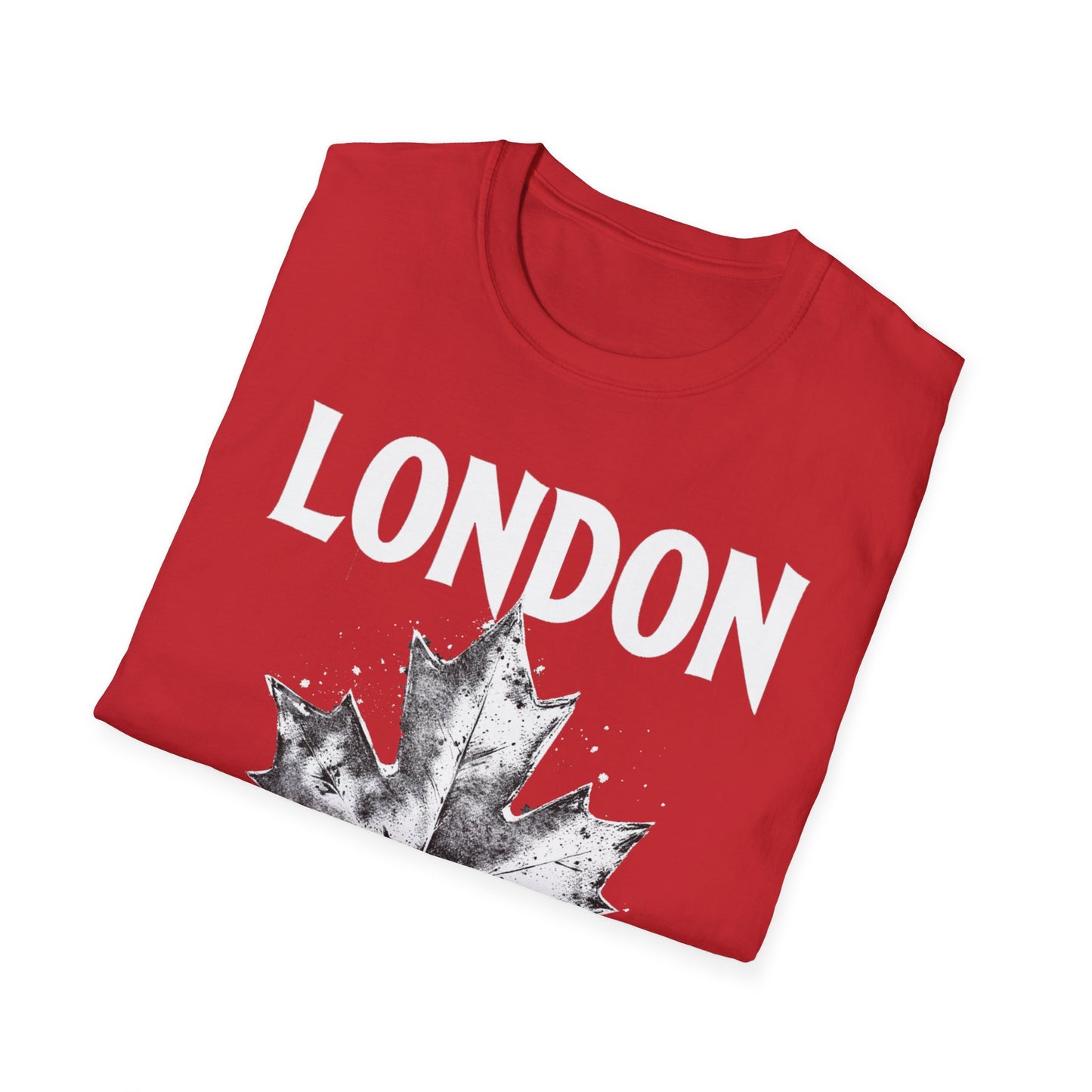 London Hardcore Rep'n White Leaf T-Shirt, c002-n00-s007 Softstyle Graphic Tee, Unisex Casual Wear, Support'n Locals Merch, Gift for Community Lovers.