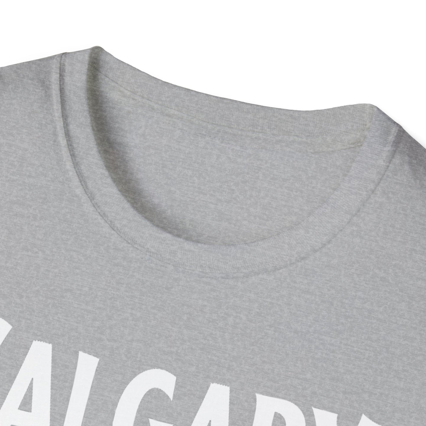 Calgary Hardcore Rep'n White Leaf T-Shirt, c011-n00-s007 Softstyle Graphic Tee, Unisex Casual Wear, Support'n Locals Merch, Gift for Community Lovers.