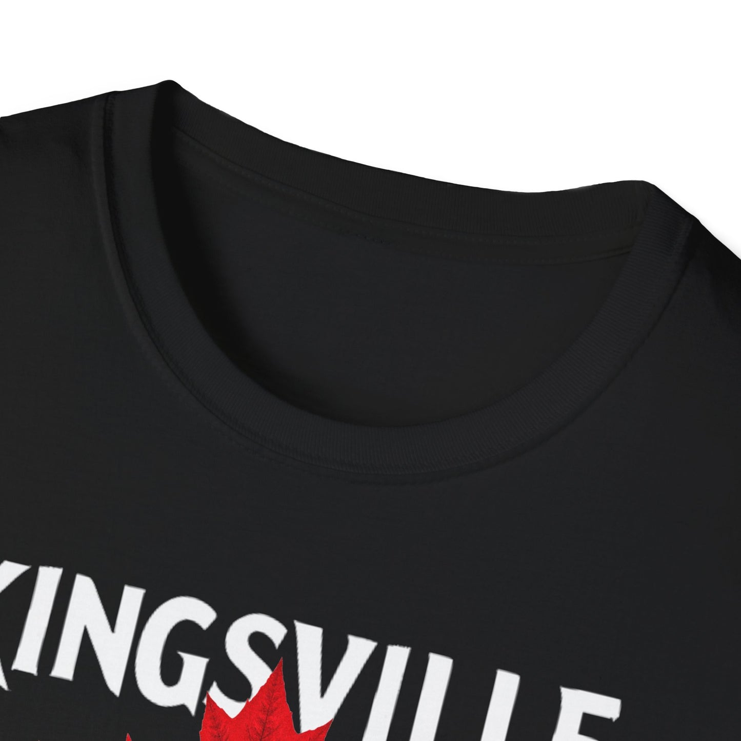 KINGSVILLE Hardcore Local, We Support Our Own, Red Leaf 3 T-Shirt, Softstyle Graphic Tee, Unisex Casual Wear, Support Local Merch, Gift for Community Lovers, FINKZ WINDSOR