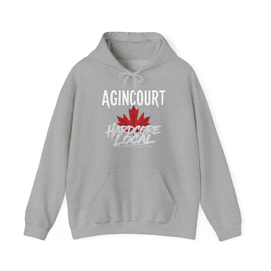 Agincourt HARDCORE LOCAL red leaf, Hooded Sweatshirt - c06-n01-hs006 Unisex Heavy Blend™ Pullover, Casual Hoodie for Every Day, Gift for Friends, Support'n Locals -Local Pride Apparel Support Your Community