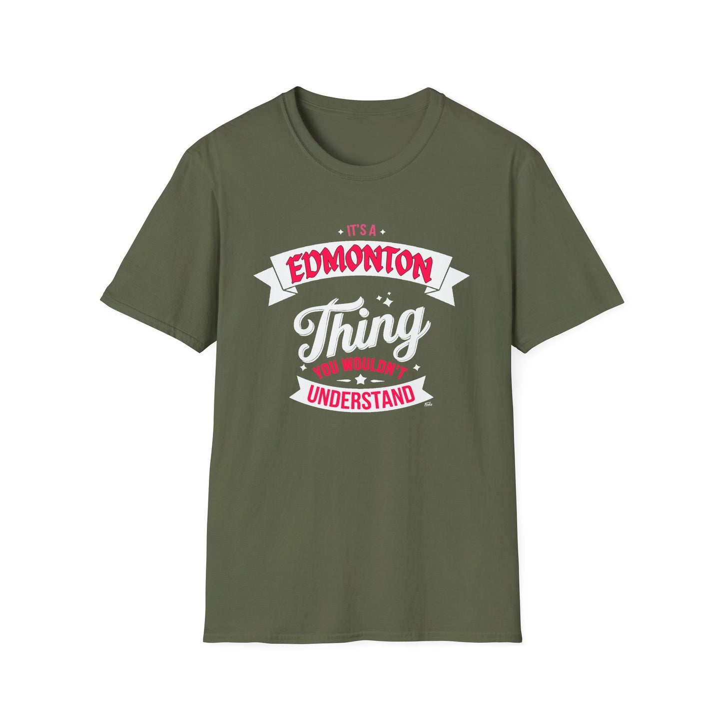 Edmonton THING T-Shirt, Softstyle Graphic Tee, Unisex Casual Wear, Support Local Merch, Gift for Community Lovers, c12-s003