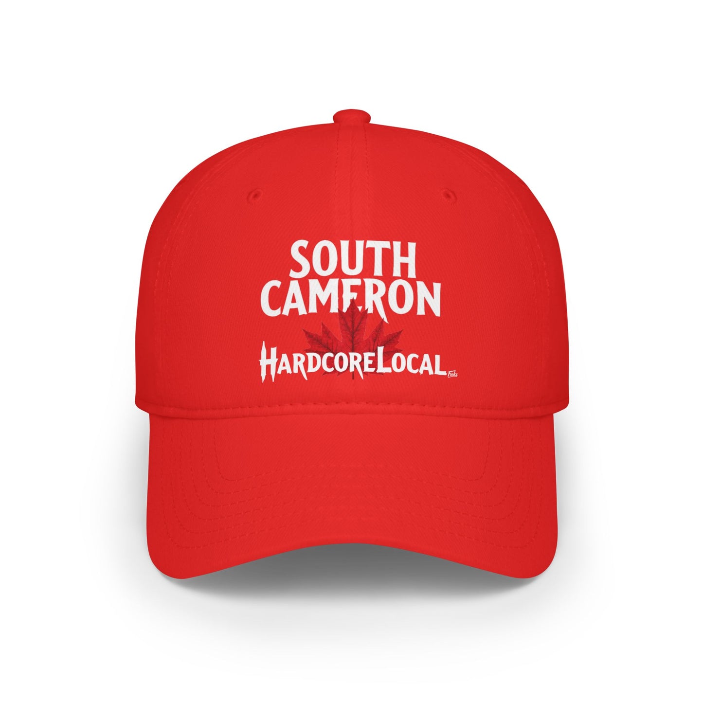 SOUTH CAMERON HARDCORE BIG LEAF Low Profile Baseball Cap - Red Hat for Community Lovers FINKZ WINDSOR