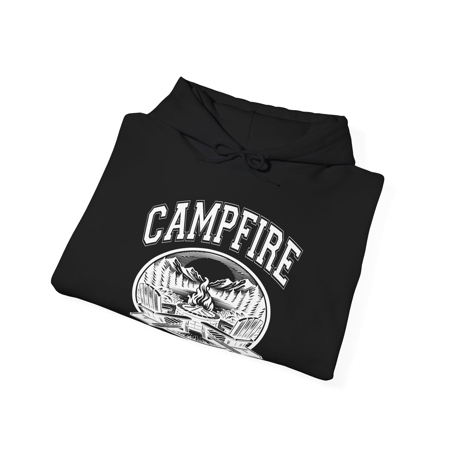 Black Campfire Social Club Chairs Leaf Cozy Hoodie | Unisex Sweatshirt for Nature Lovers, Casual Wear, Gift for Him/Her, Outdoor Adventures, Cozy Days Canada Patriotic