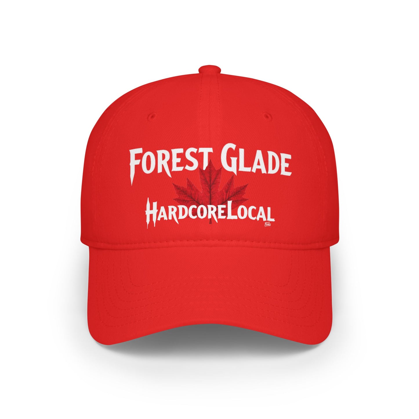 FOREST GLADE HARDCORE BIG LEAF Low Profile Baseball Cap - Red Hat for Community Lovers