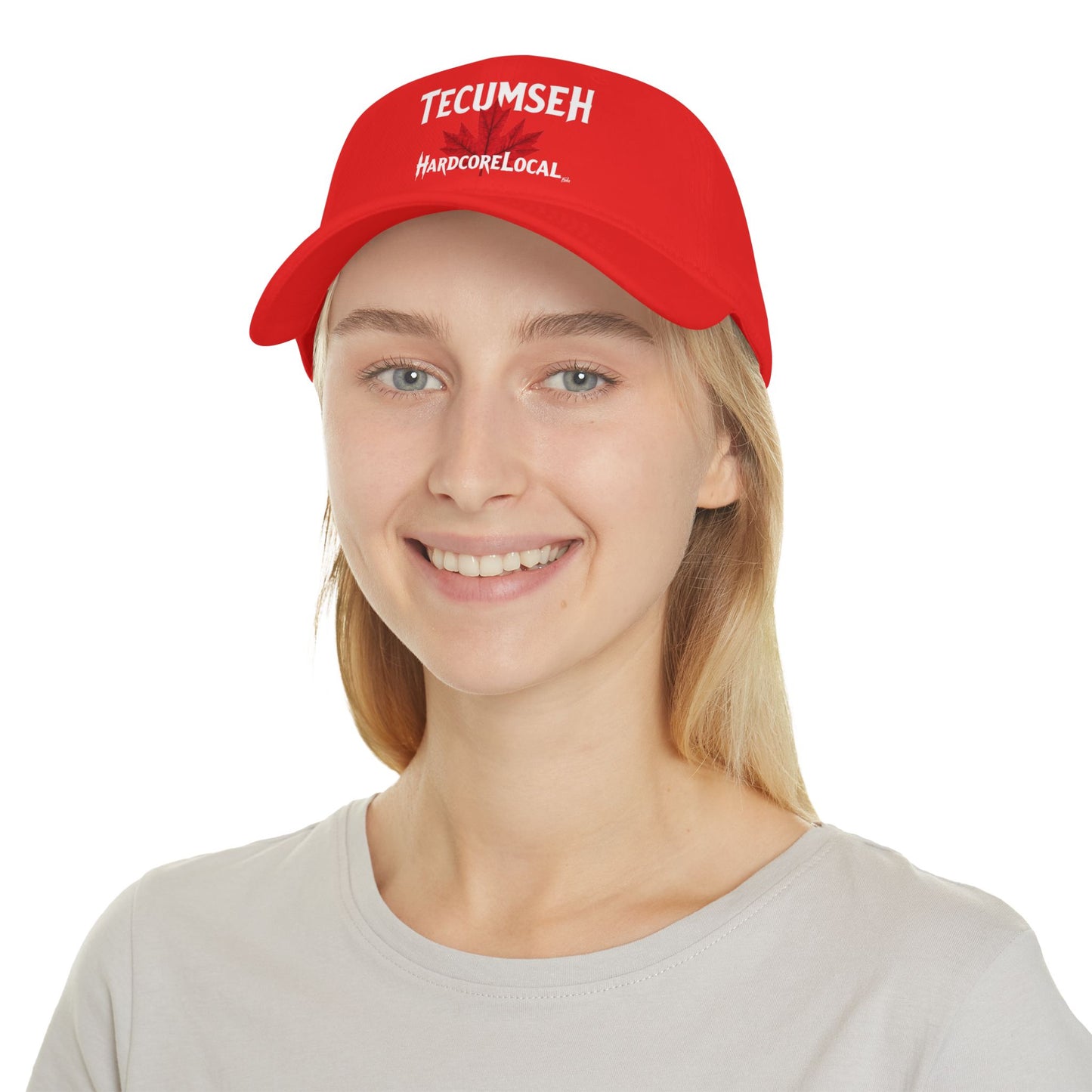 TECUMSEH HARDCORE BIG LEAF Low Profile Baseball Cap - Red Hat for Community Lovers FINKZ WINDSOR