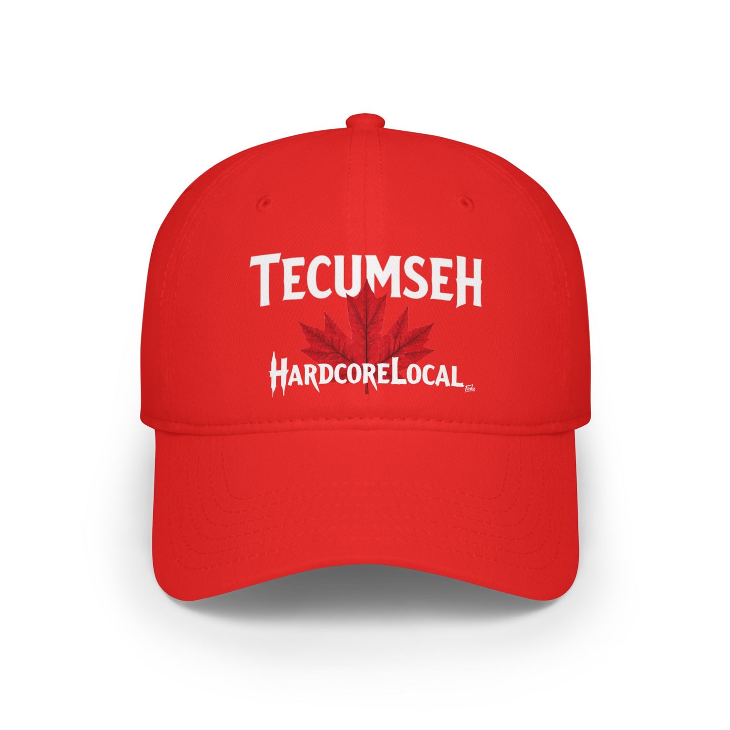 TECUMSEH HARDCORE BIG LEAF Low Profile Baseball Cap - Red Hat for Community Lovers FINKZ WINDSOR