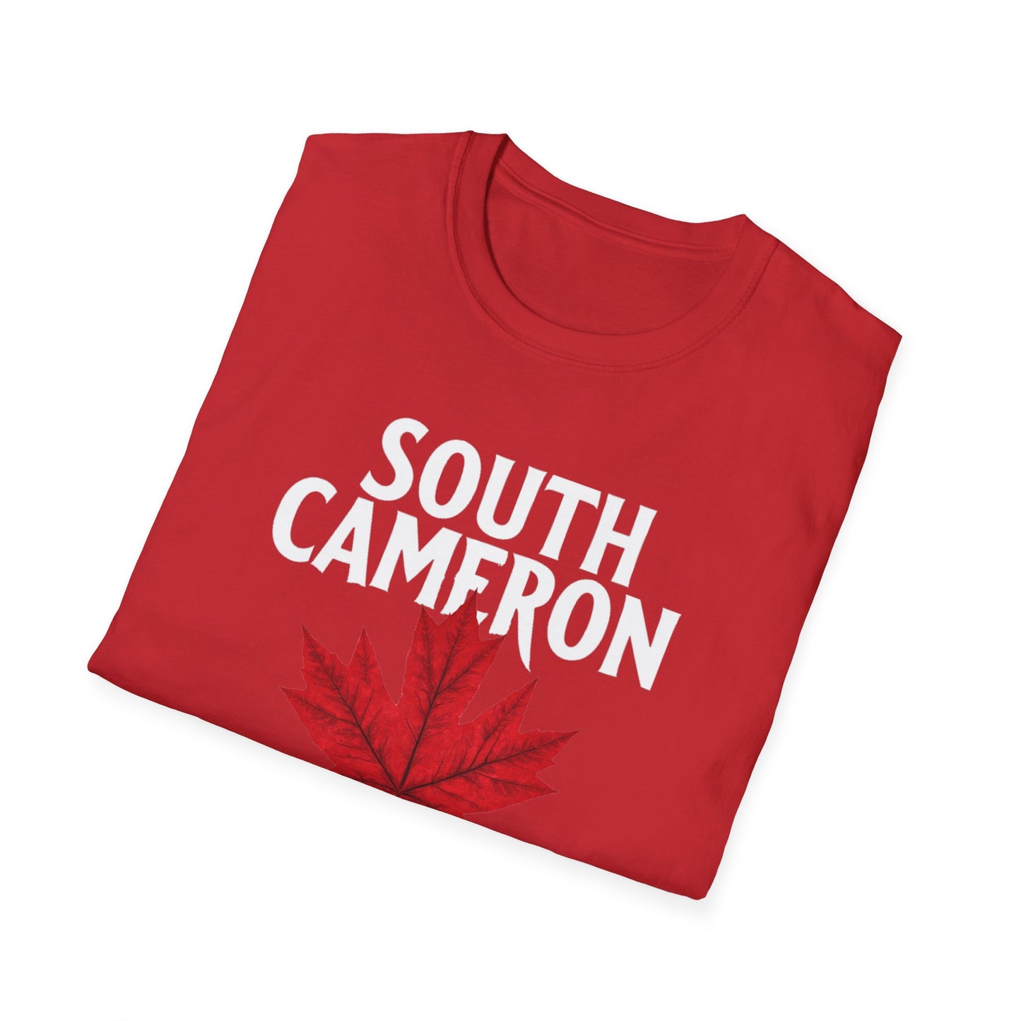 South Cameron Hardcore Local Red Leaf, We Support Our Own, 1 T-Shirt, Softstyle Graphic Tee, Unisex Casual Wear, Support Local Merch, Gift for Community Lovers