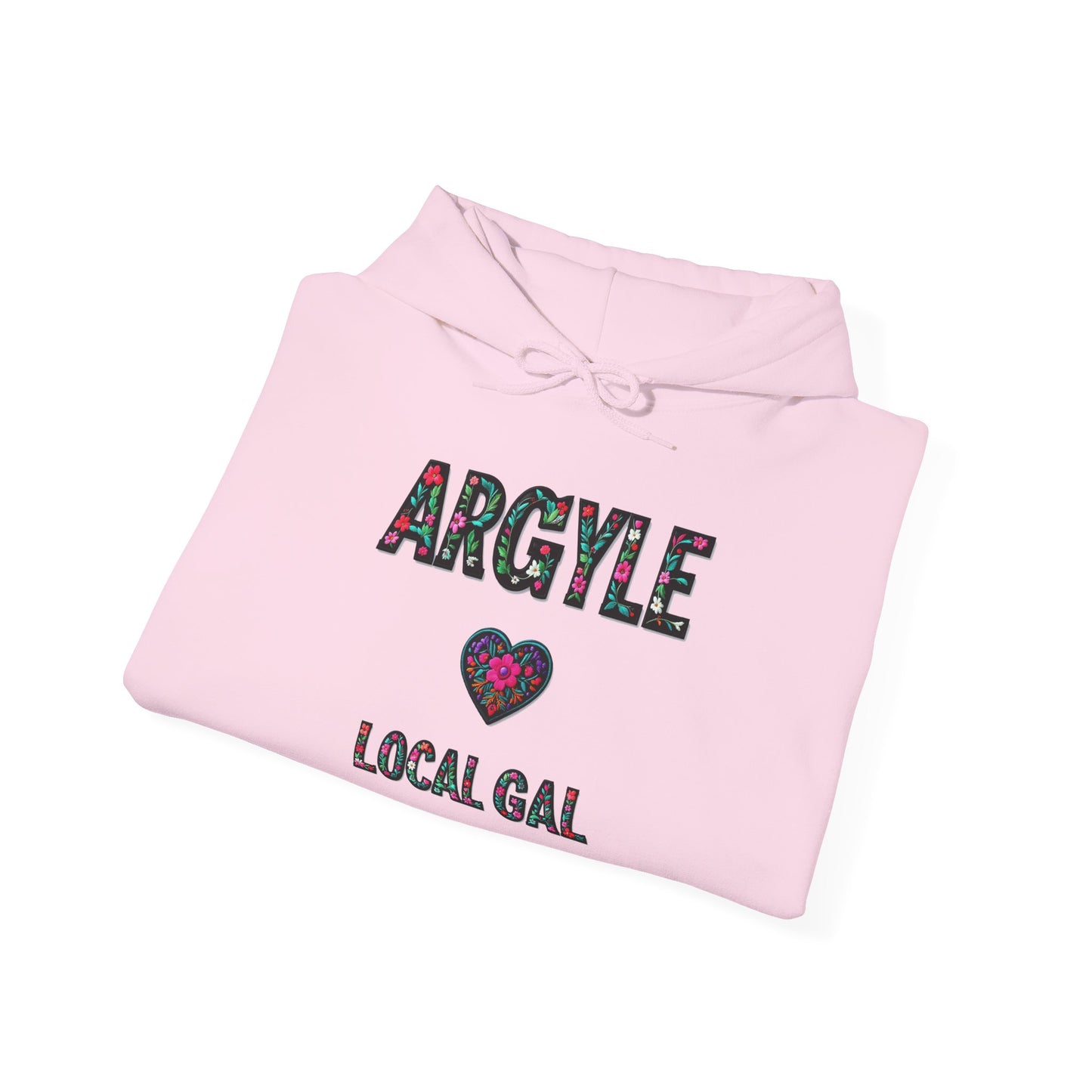 Argyle Local Gal Flower c02-n01-hs005, Hooded Sweatshirt - Unisex Heavy Blend™ Pullover, Casual Hoodie for Every Day, Gift for Friends, Support'n Locals -Local Pride Apparel Support Your Community