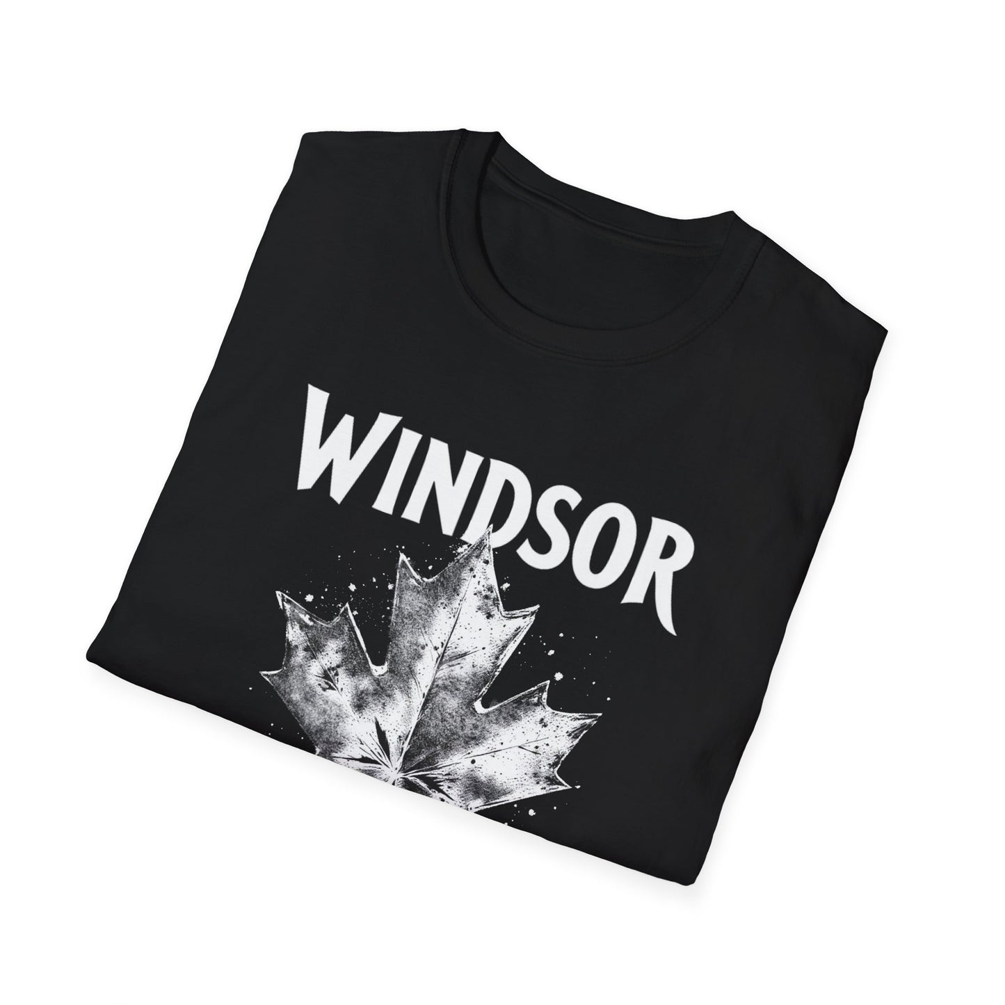 Windsor, Rep'n My Hood, Hardcore Local Cool Leaf T-Shirt, c01-n00-s007 Softstyle Graphic Tee, Unisex Casual Wear, Support'n Locals Merch, Gift for Community Lovers, Finkz