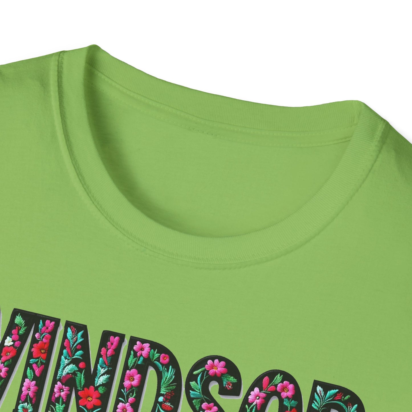 WINDSOR Local Gal Flower-Heart T-Shirt, c01-n00-s005 Softstyle Graphic Tee, Unisex Casual Wear, Support Local Merch, Gift for Community Lovers, Finkz WINDSOR