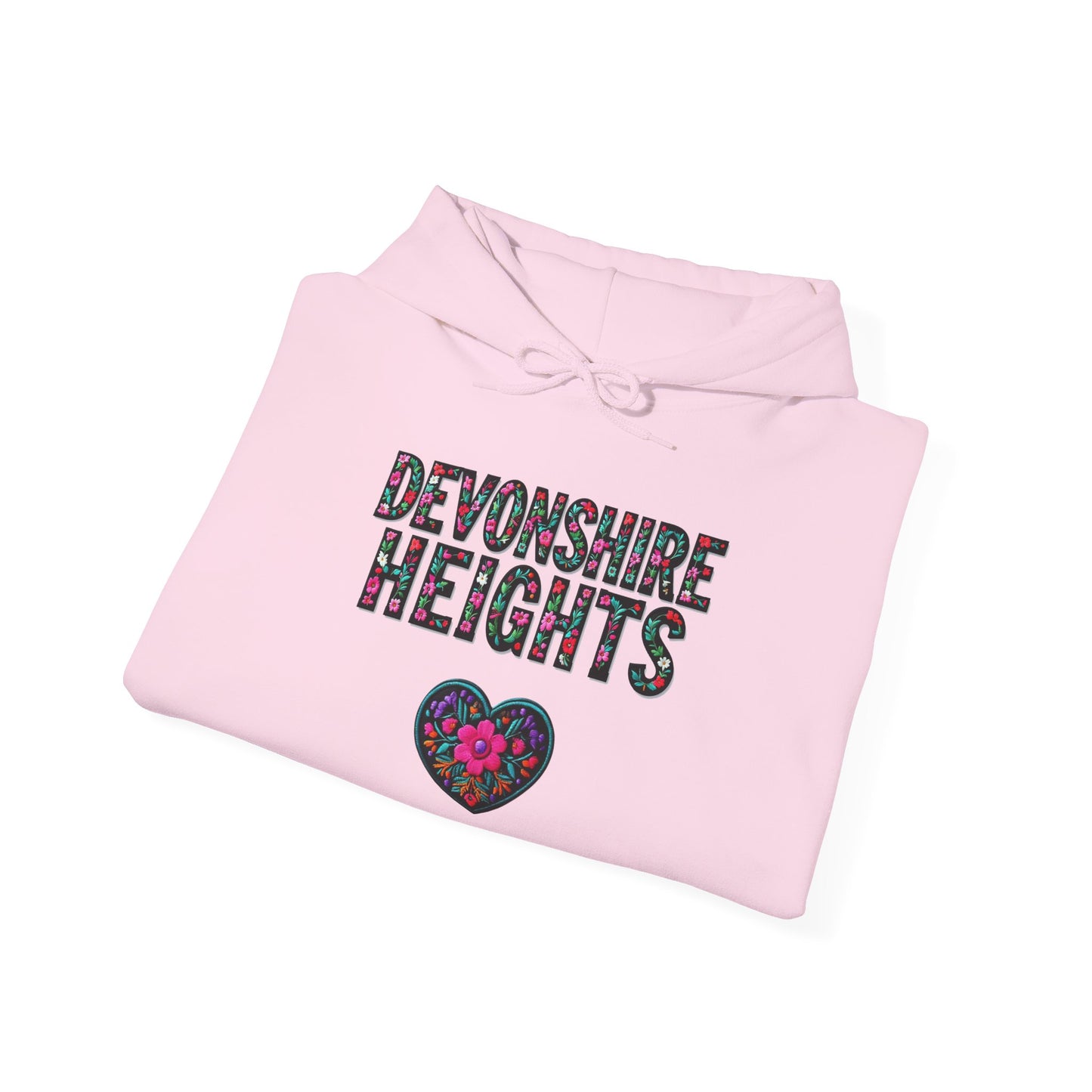 Devonshire Heights Local Gal Flower c01-n15-hs005, Hooded Sweatshirt - Unisex Heavy Blend™ Pullover, Casual Hoodie for Every Day, Gift for Friends, Support'n Locals -Local Pride Apparel Support Your Community