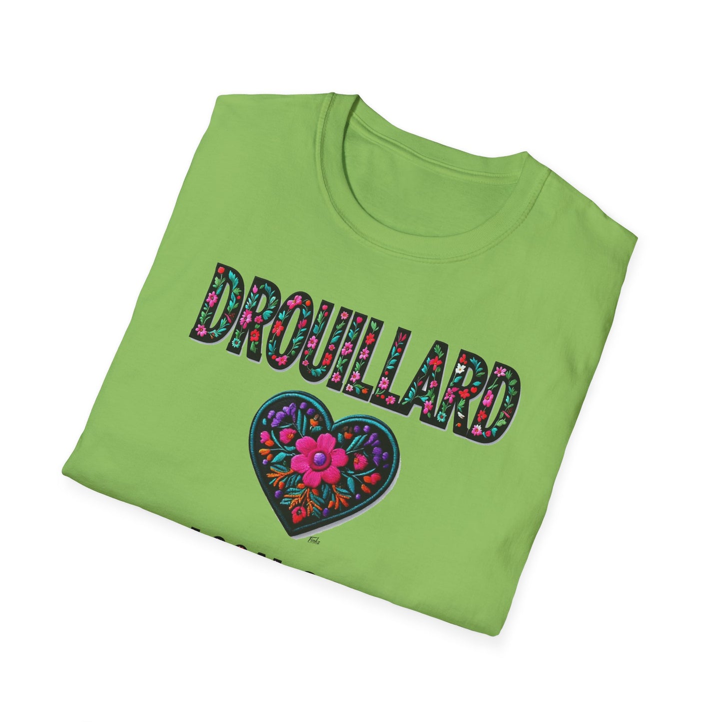 DROUILLARD Local Gal Flower-Heart T-Shirt, Softstyle Graphic Tee, Unisex Casual Wear, Support Local Merch, Gift for Community Lovers, Finkz WINDSOR