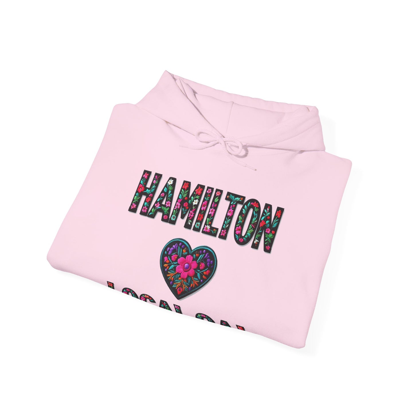 Hamilton Local Gal Flower c04-n00-hs005, Hooded Sweatshirt - Unisex Heavy Blend™ Pullover, Casual Hoodie for Every Day, Gift for Friends, Support'n Locals -Local Pride Apparel Support Your Community