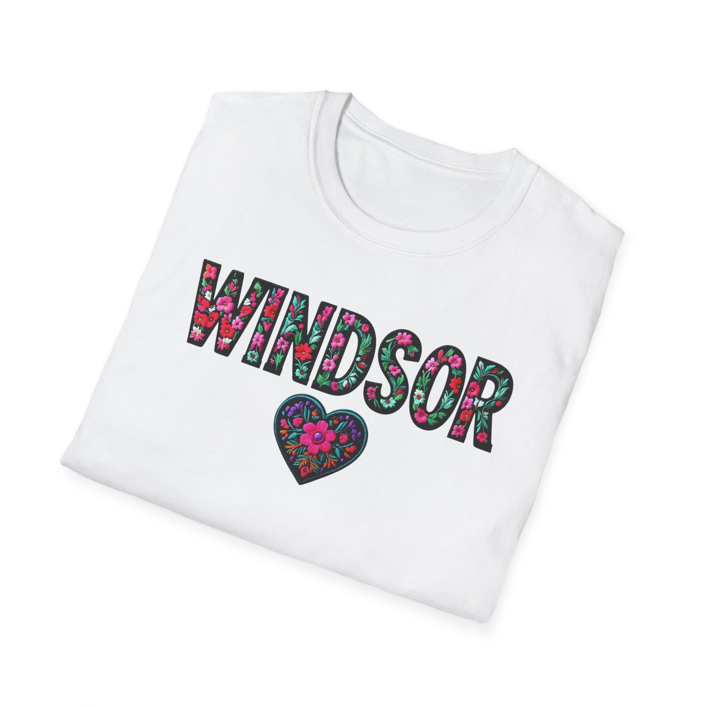 Windsor Heart T-Shirt, Softstyle Graphic Tee, Unisex Casual Wear, Support Local Merch, Gift for Community Lovers