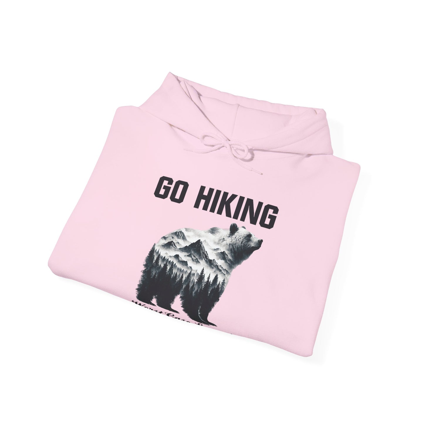 Go Hiking - Worst Case Hoodie | HappyCamperCrew.Com 100% Authentic | Cozy Camping Hoodie | Unisex Hooded Sweatshirt for Nature Lovers, Casual Wear, Gift for Him/Her, Outdoor Adventures, Cozy Days & Warm Nights by the Campfire