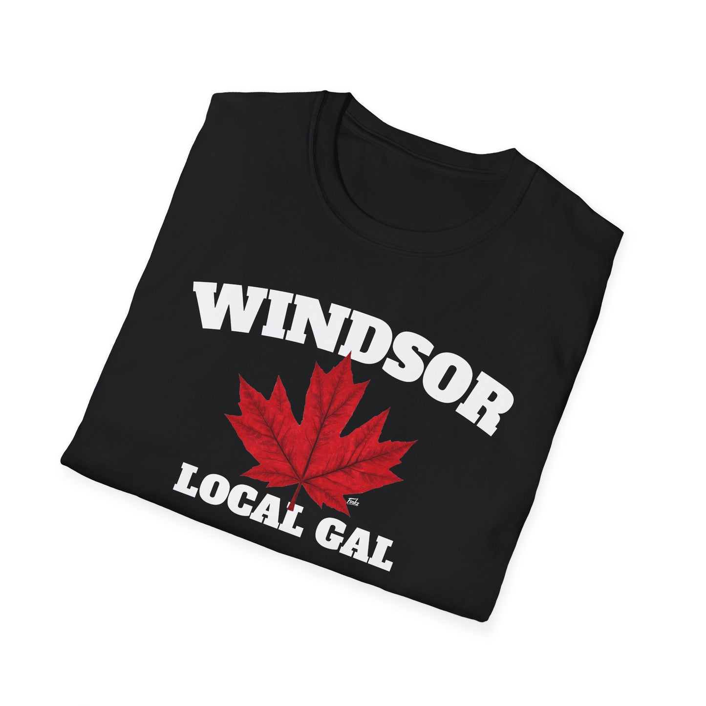 Windsor Local Gal Red Leaf T-Shirt, Softstyle Graphic Tee, Unisex Casual Wear, Support Local Merch, Gift for Community Lovers, Finkz