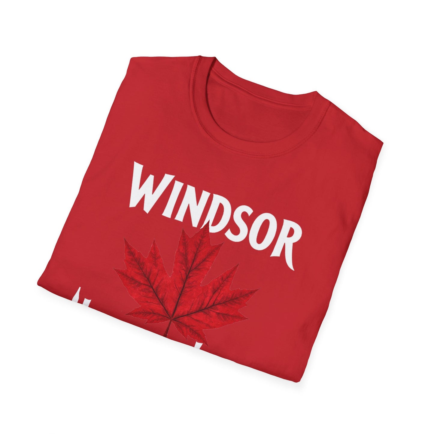 Windsor Hardcore Local Red Leaf, We Support Our Own, 1 T-Shirt, Softstyle Graphic Tee, Unisex Casual Wear, Support Local Merch, Gift for Community Lovers