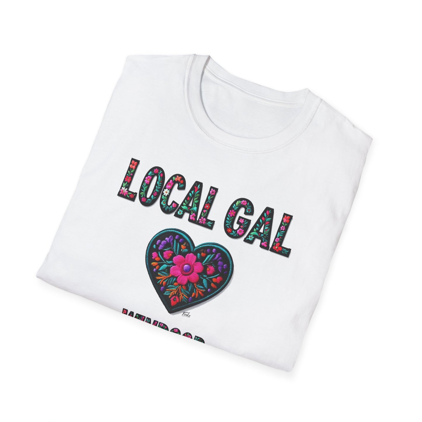 Windsor Local Gal Flower-Heart T-Shirt, Softstyle Graphic Tee, Unisex Casual Wear, Support Local Merch, Gift for Community Lovers, Finkz