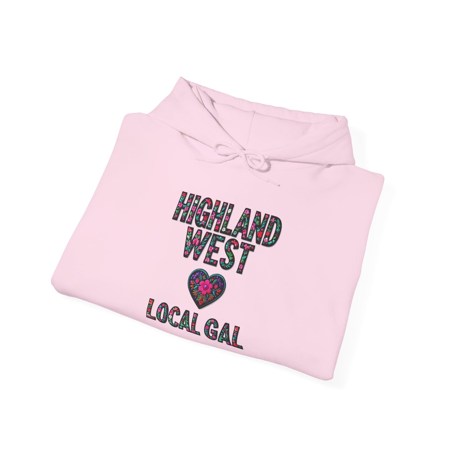 Highland West Local Gal Flower c03-n05-hs005, Hooded Sweatshirt - Unisex Heavy Blend™ Pullover, Casual Hoodie for Every Day, Gift for Friends, Support'n Locals -Local Pride Apparel Support Your Community