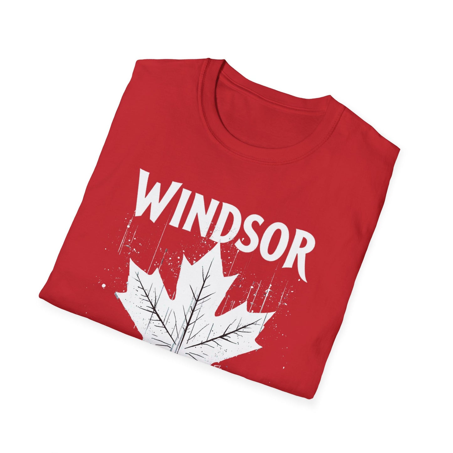Windsor, We Support Our Own 2, Hardcore Local White Leaf T-Shirt, Softstyle Graphic Tee, Unisex Casual Wear, Support Local Merch, Gift for Community Lovers Finkz Windsor
