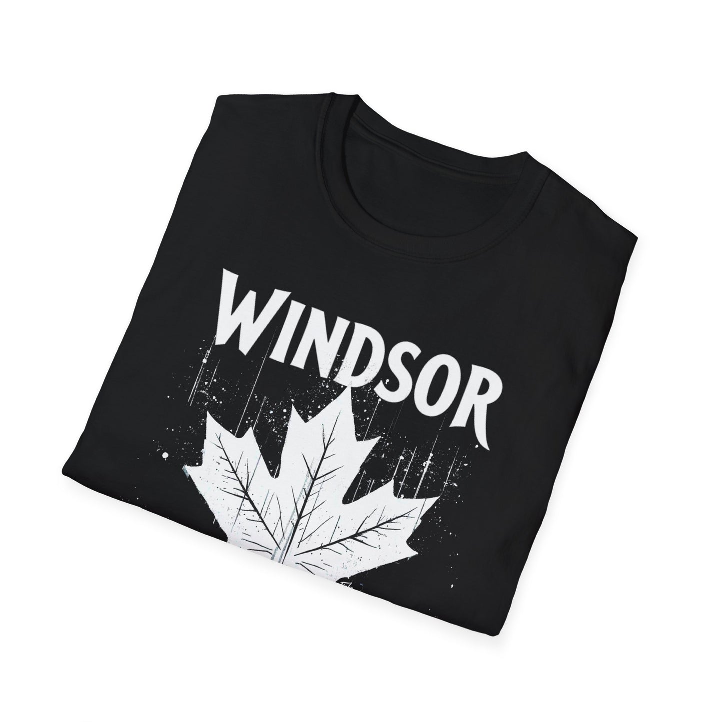 Windsor, We Support Our Own 2, Hardcore Local White Leaf T-Shirt, Softstyle Graphic Tee, Unisex Casual Wear, Support Local Merch, Gift for Community Lovers Finkz Windsor