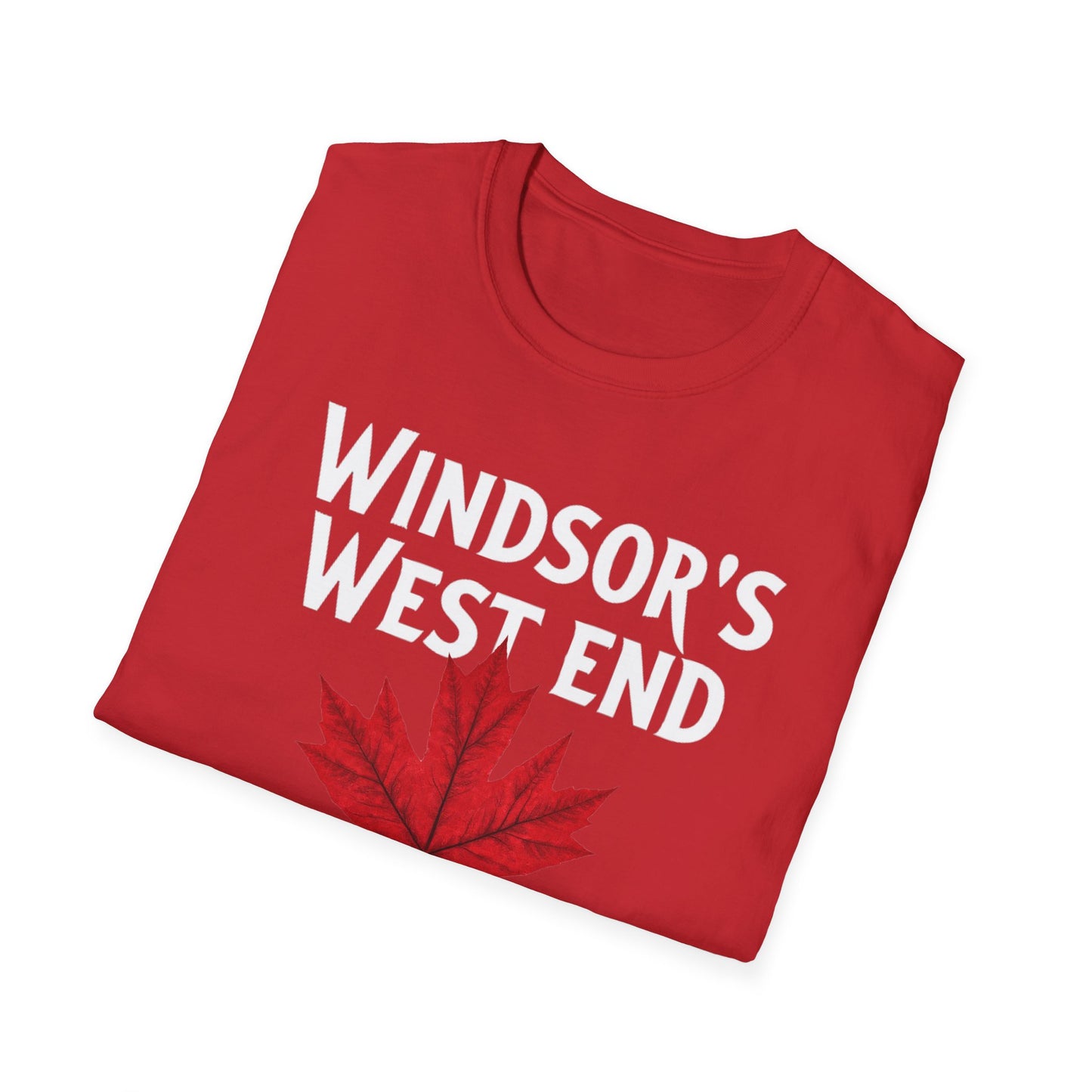 Windsor West End Hardcore Local Red Leaf, We Support Our Own, 1 T-Shirt, Softstyle Graphic Tee, Unisex Casual Wear, Support Local Merch, Gift for Community Lovers
