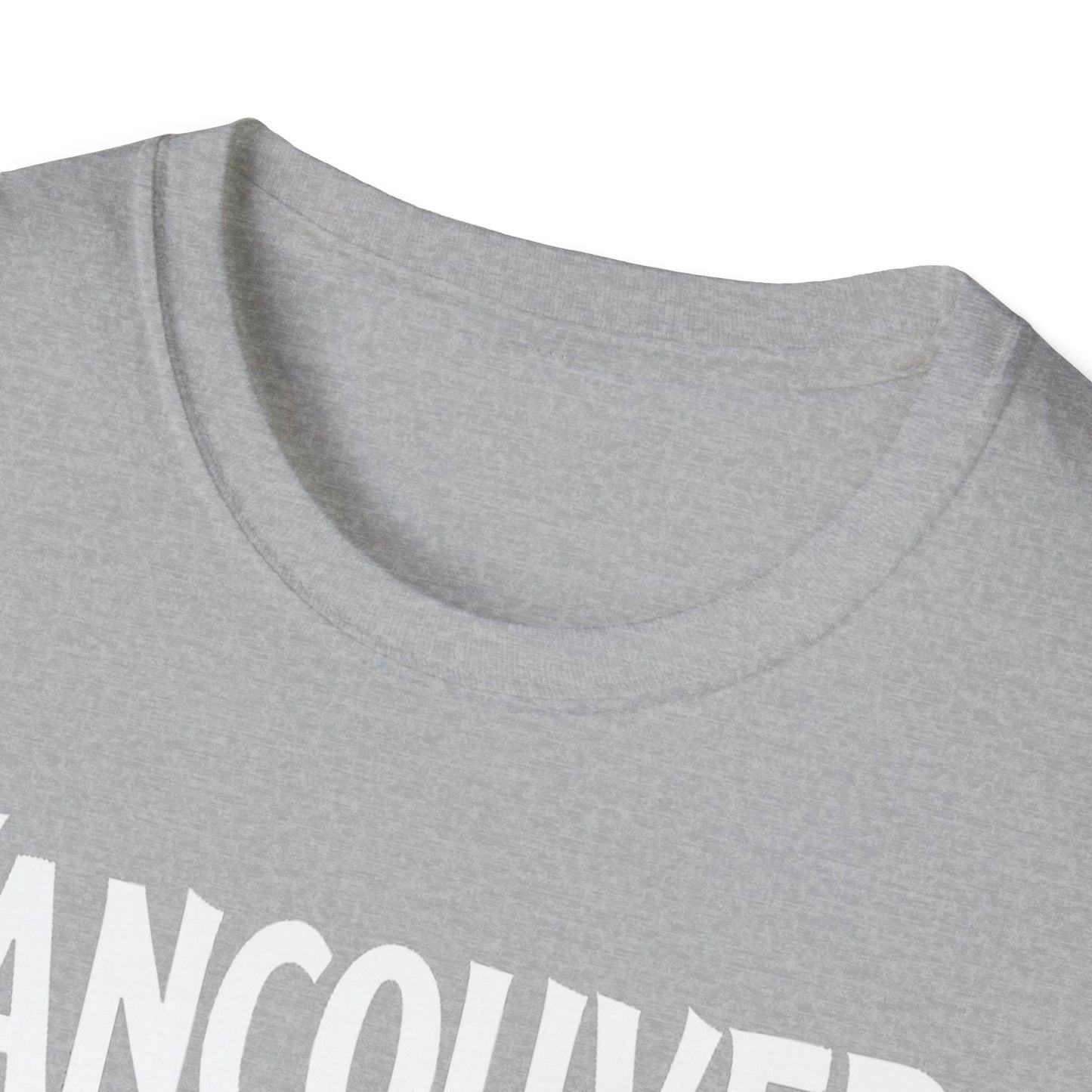 Vancouver Hardcore Rep'n White Leaf T-Shirt, c013-n00-s007 Softstyle Graphic Tee, Unisex Casual Wear, Support'n Locals Merch, Gift for Community Lovers.