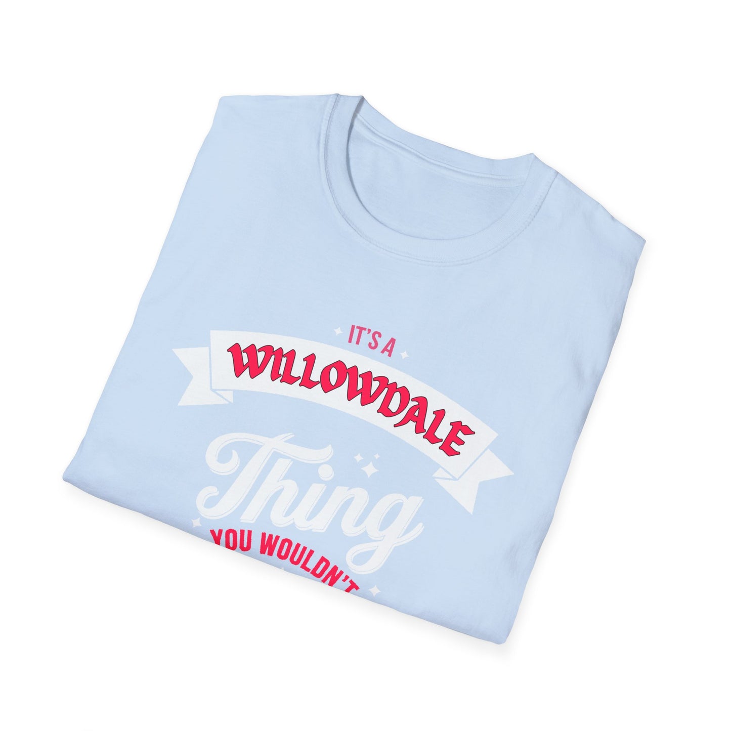 Willowdale THING T-Shirt, Softstyle Graphic Tee, Unisex Casual Wear, Support Local Merch, Gift for Community Lovers, c06-n05-s003
