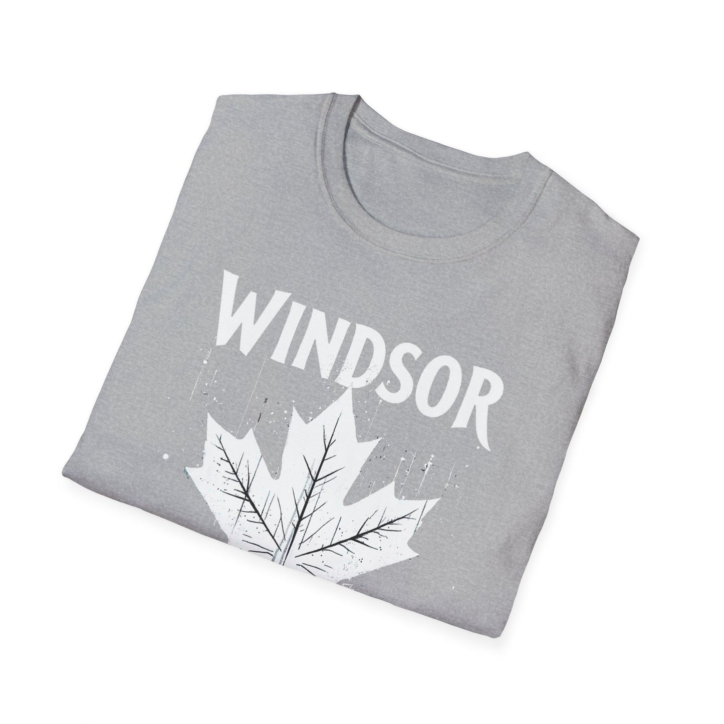 Windsor, We Support Our Own 2, Hardcore Local White Leaf T-Shirt, Softstyle Graphic Tee, Unisex Casual Wear, Support Local Merch, Gift for Community Lovers Finkz Windsor