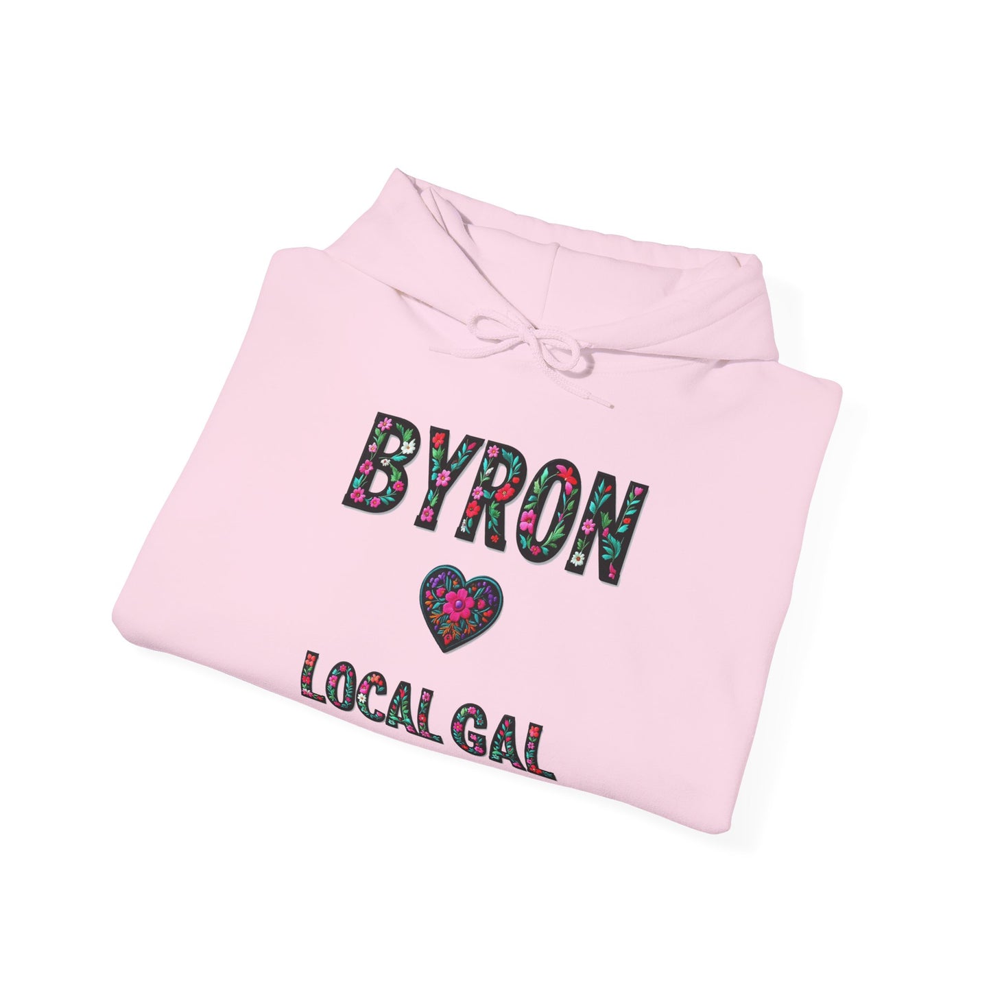 Byron Local Gal Flower c02-n02-hs005, Hooded Sweatshirt - Unisex Heavy Blend™ Pullover, Casual Hoodie for Every Day, Gift for Friends, Support'n Locals -Local Pride Apparel Support Your Community