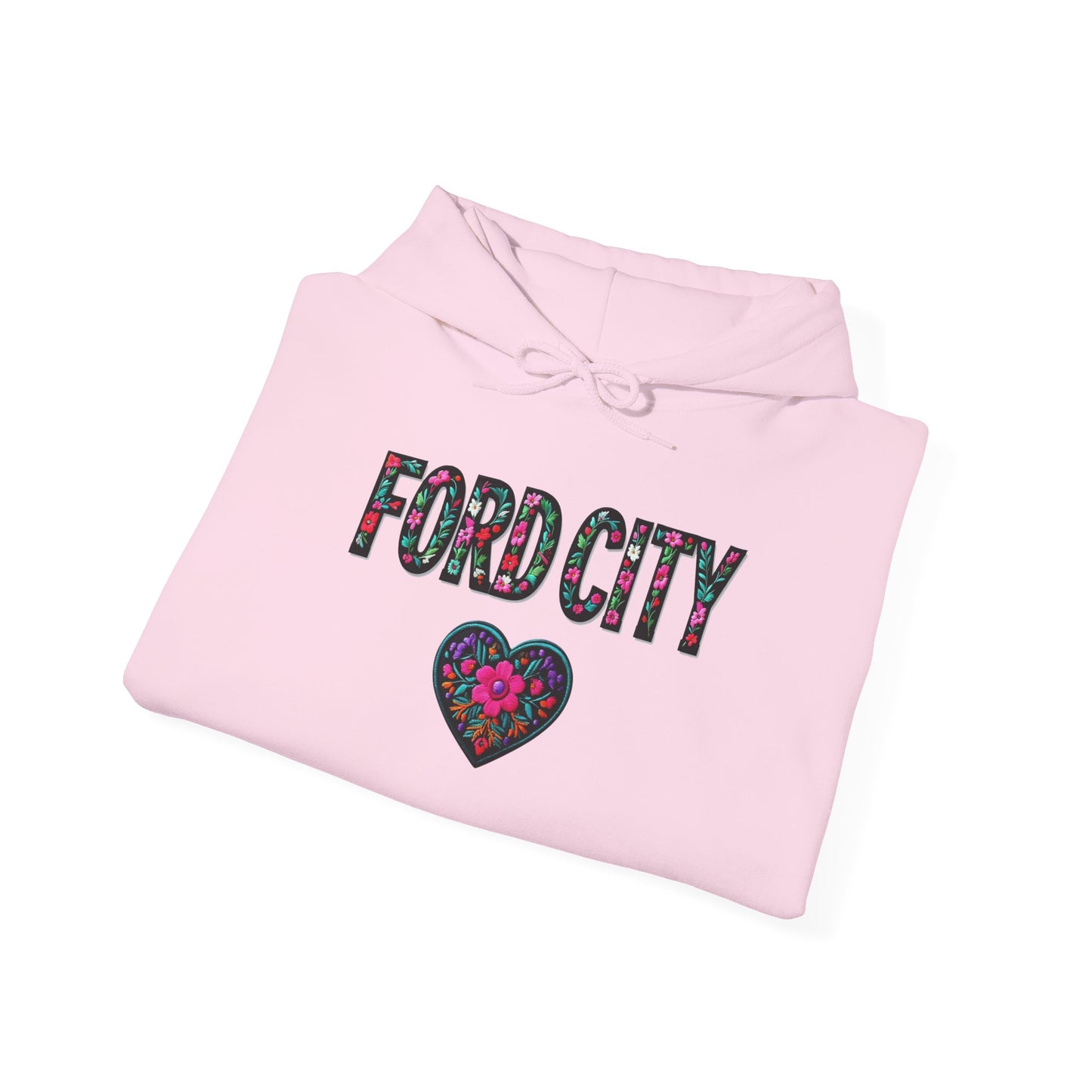 Ford City Local Gal Flower c01-n14-hs005, Hooded Sweatshirt - Unisex Heavy Blend™ Pullover, Casual Hoodie for Every Day, Gift for Friends, Support'n Locals -Local Pride Apparel Support Your Community