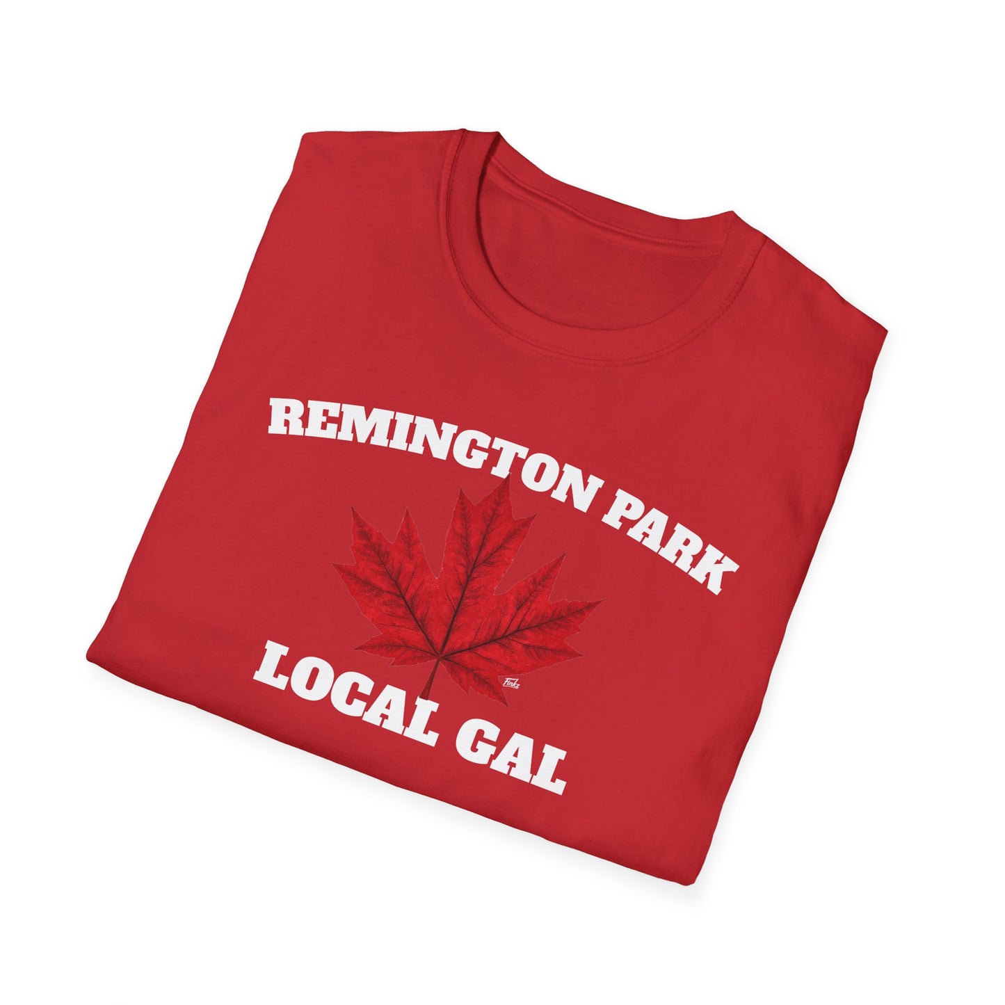 REMINGTON PARK Local Gal Red Leaf T-Shirt, Softstyle Graphic Tee, Unisex Casual Wear, Support Local Merch, Gift for Community Lovers, Finkz Windsor
