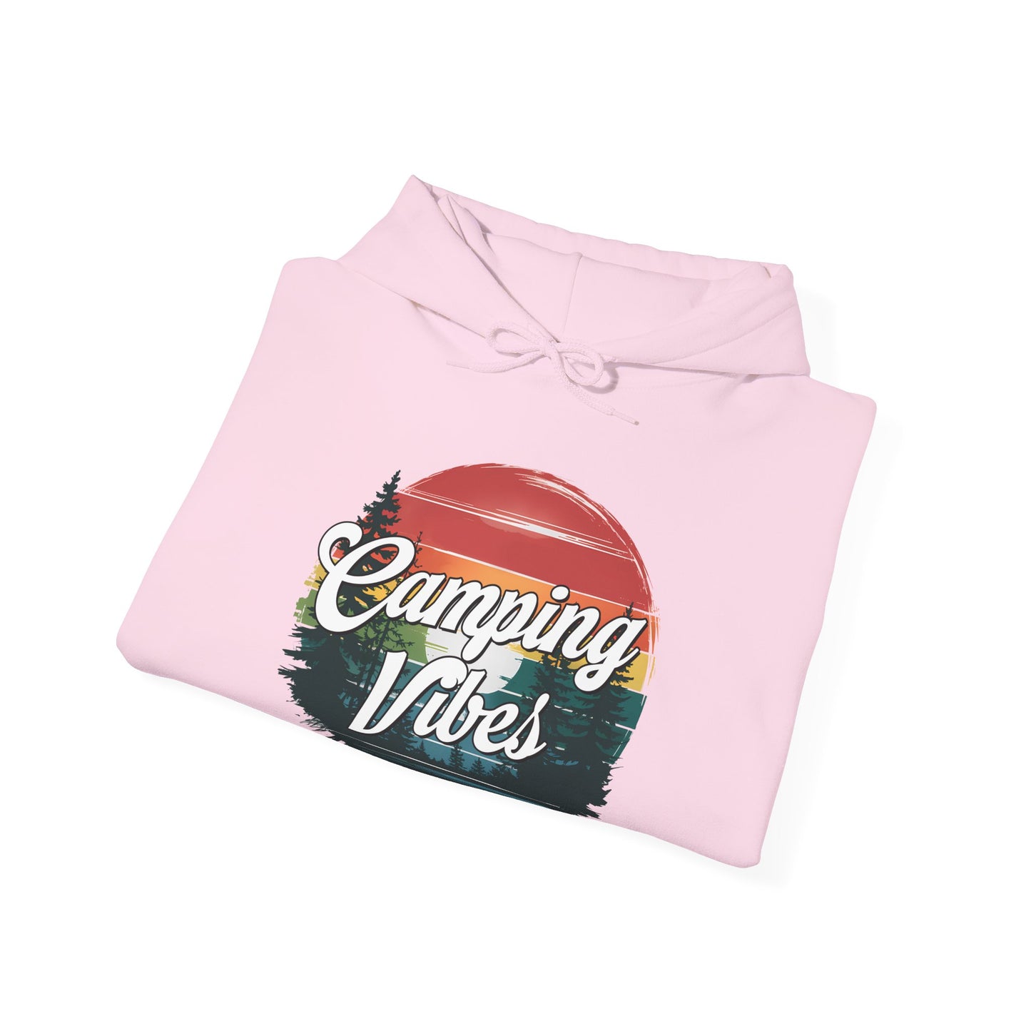 Camping Vibes Hoodie | HappyCamperCrew.Com 100% Authentic | Cozy Camping Hoodie | Unisex Hooded Sweatshirt for Nature Lovers, Casual Wear, Gift for Him/Her, Outdoor Adventures, Cozy Days & Warm Nights by the Campfire