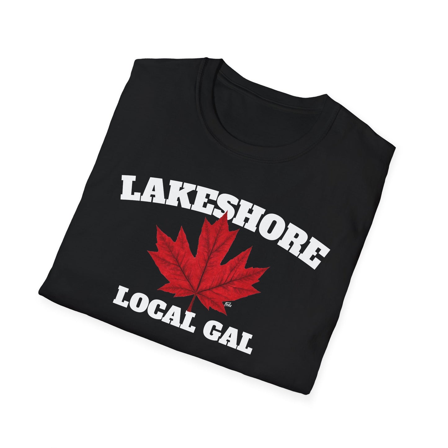 LAKESHORE Local Gal Red Leaf T-Shirt, Softstyle Graphic Tee, Unisex Casual Wear, Support Local Merch, Gift for Community Lovers, Finkz Windsor