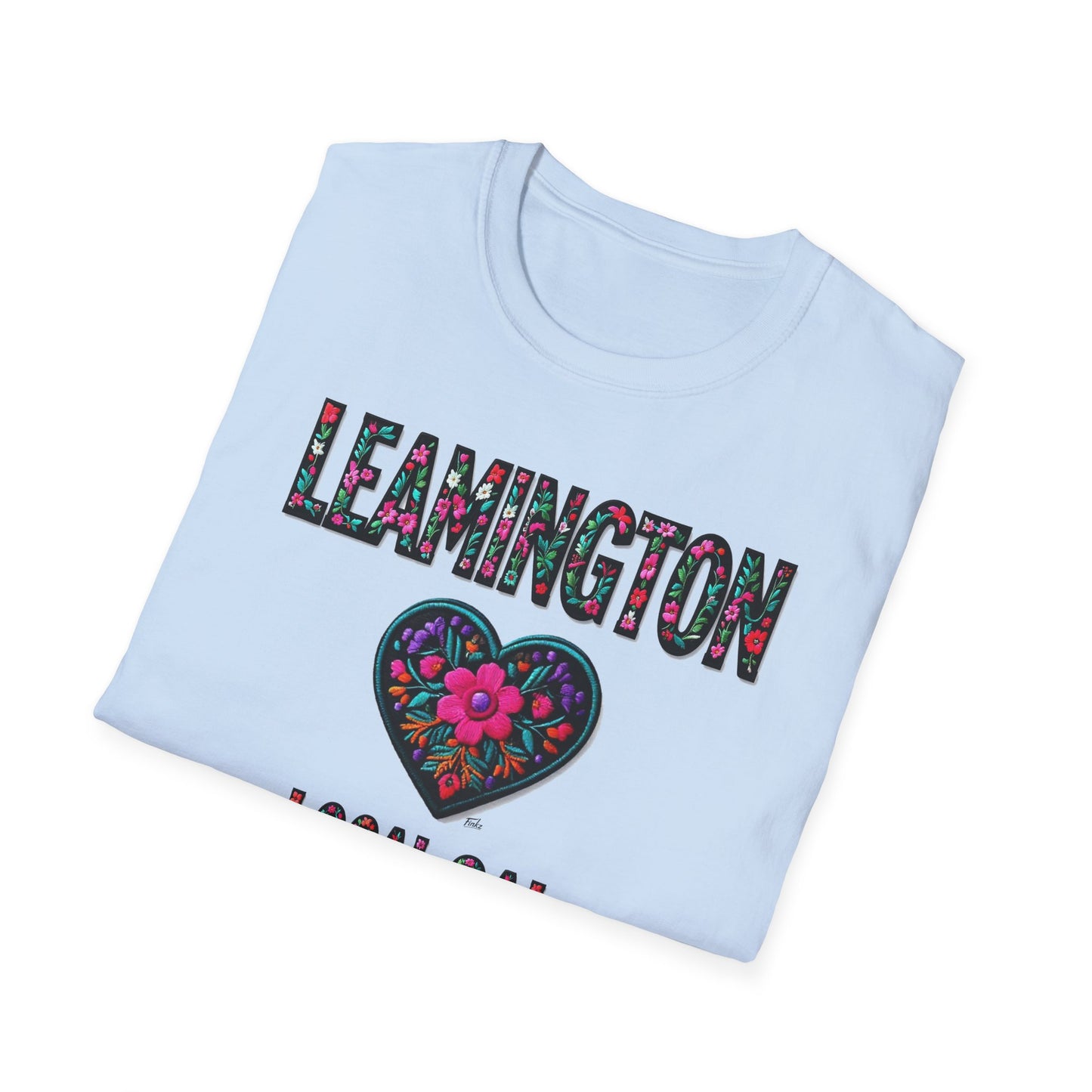 LEAMINGTON Local Gal Flower-Heart T-Shirt, 3 Softstyle Graphic Tee, Unisex Casual Wear, Support Local Merch, Gift for Community Lovers, Finkz WINDSOR