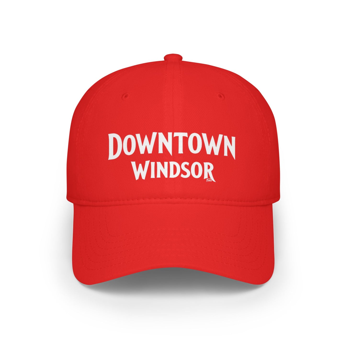 DOWNTOWN WINDSOR Low Profile Baseball Cap - Red Hat for Community Lovers FINKZ WINDSOR