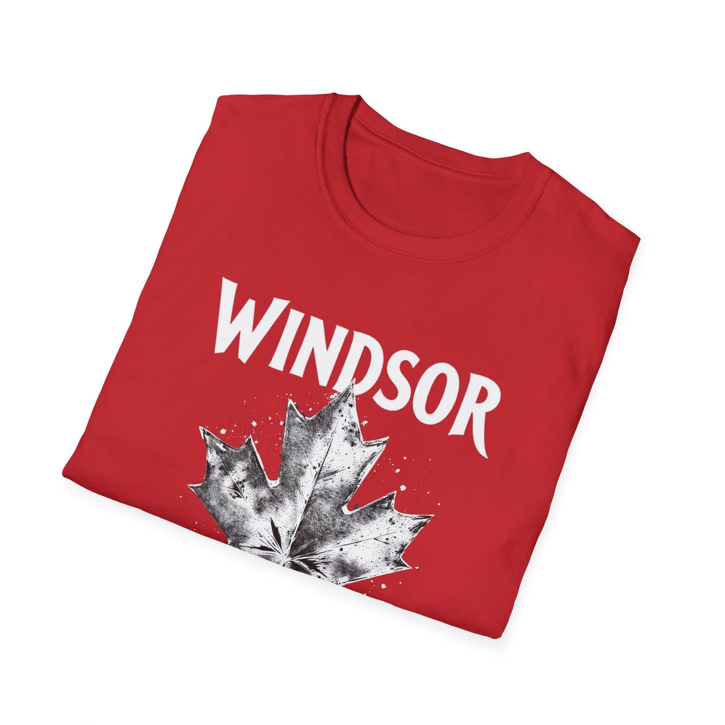 Windsor, Rep'n My Hood, Hardcore Local Cool Leaf T-Shirt, c01-n00-s007 Softstyle Graphic Tee, Unisex Casual Wear, Support'n Locals Merch, Gift for Community Lovers, Finkz