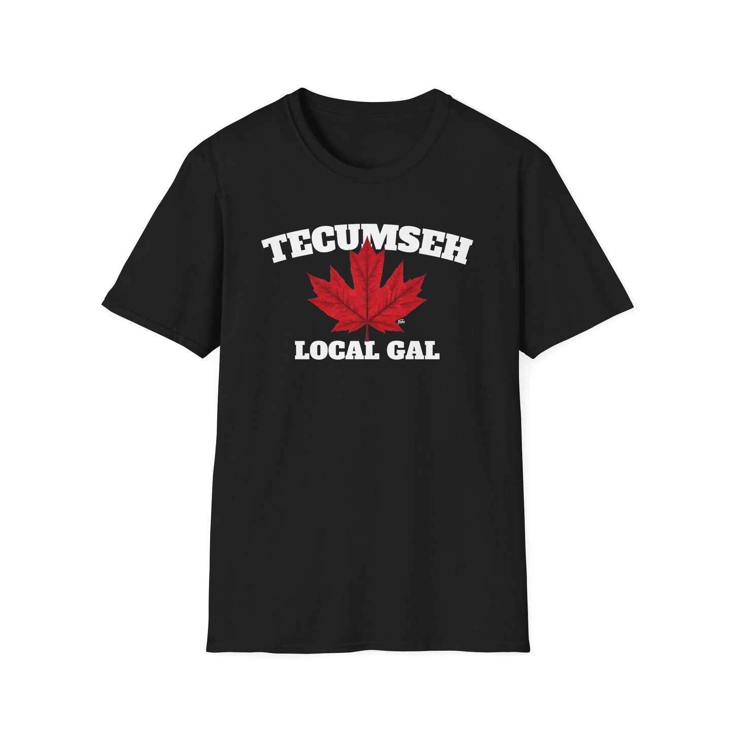 TECUMSEH Local Gal Red Leaf T-Shirt, Softstyle Graphic Tee, Unisex Casual Wear, Support Local Merch, Gift for Community Lovers, Finkz Windsor