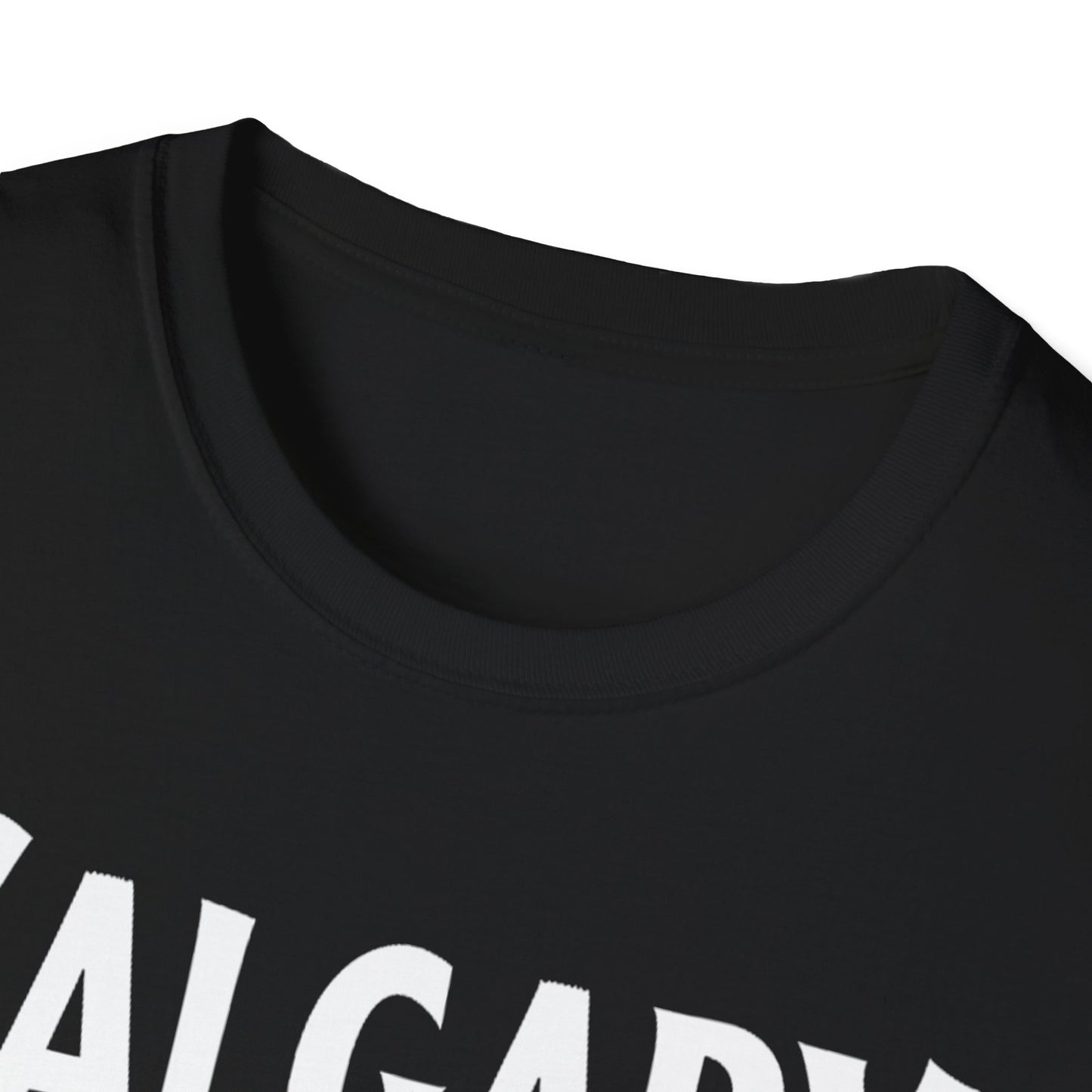 Calgary Hardcore Rep'n White Leaf T-Shirt, c011-n00-s007 Softstyle Graphic Tee, Unisex Casual Wear, Support'n Locals Merch, Gift for Community Lovers.