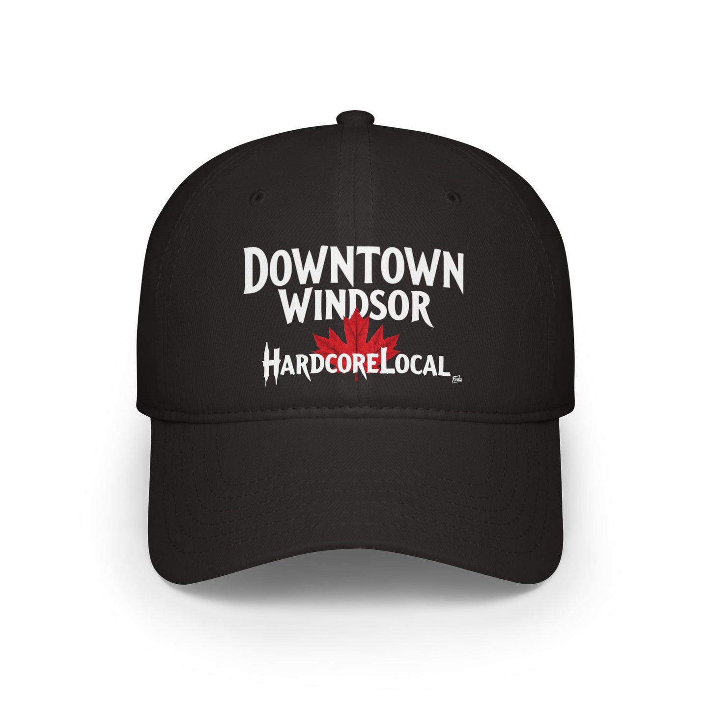 DOWNTOWN WINDSOR HARDCORE BIG LEAF Low Profile Baseball Cap - Red Hat for Community Lovers FINKZ WINDSOR