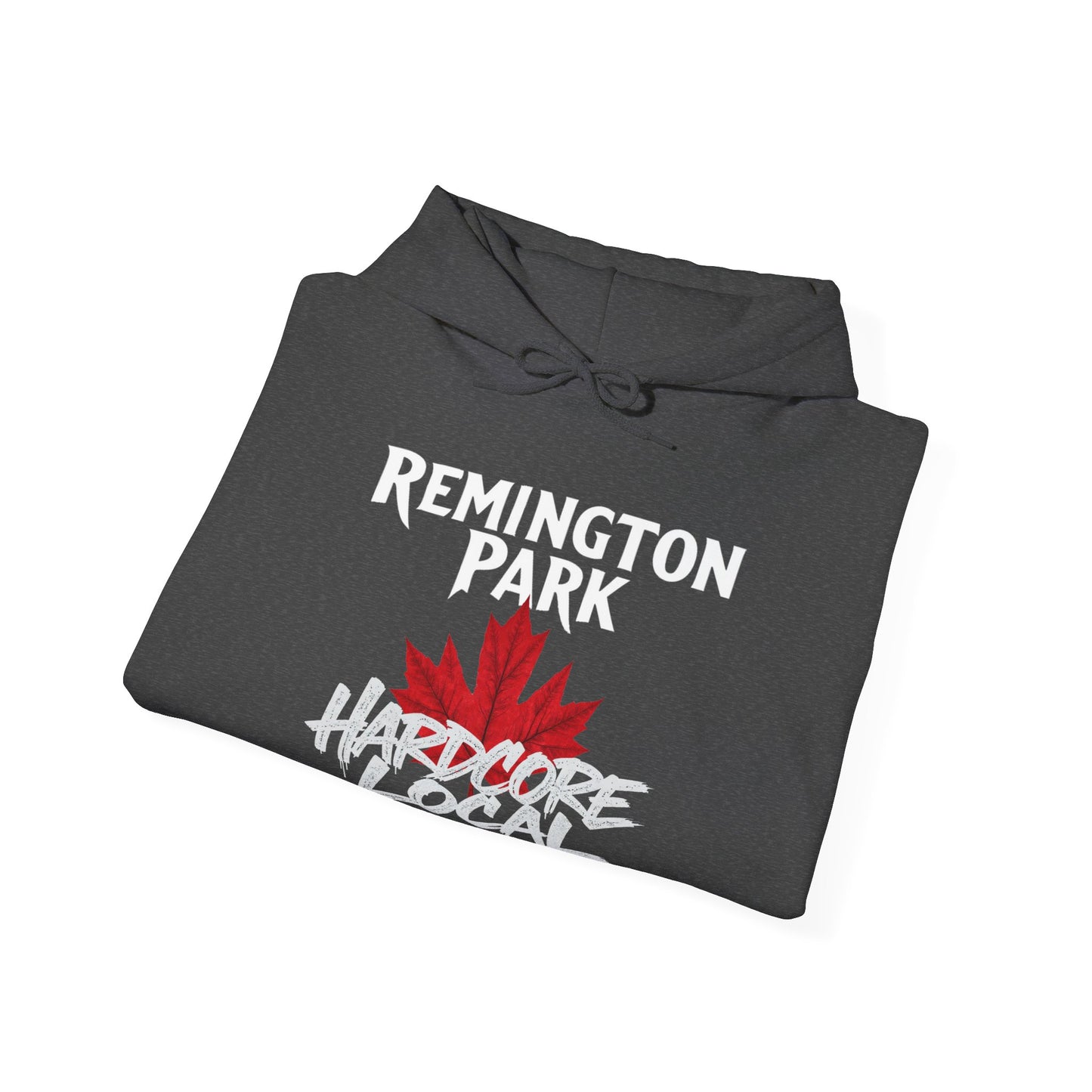 Remington Park HARDCORE LOCAL red leaf, Hooded Sweatshirt - c01-n10-hs006 Unisex Heavy Blend™ Pullover, Casual Hoodie for Every Day, Gift for Friends, Support'n Locals -Local Pride Apparel Support Your Community