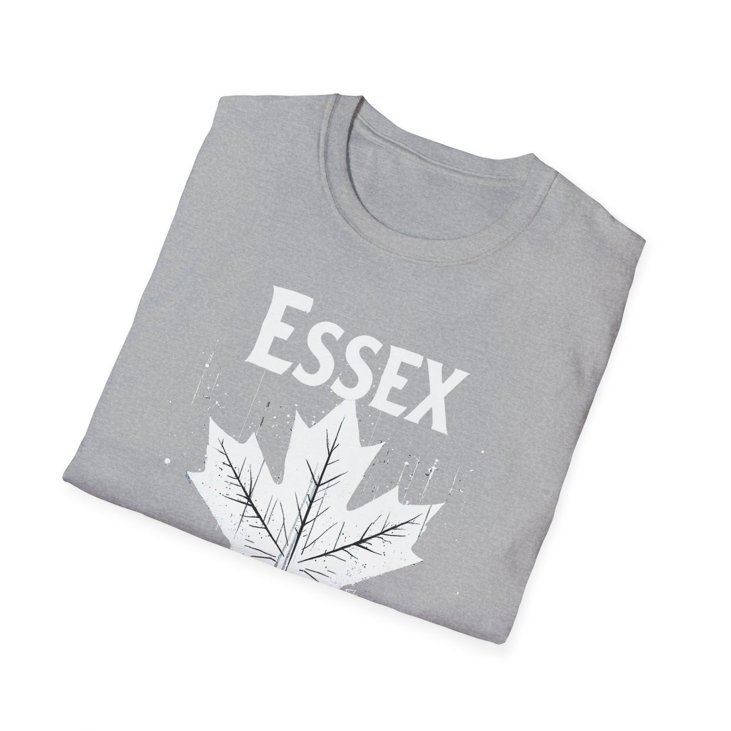 ESSEX, We Support Our Own 2, Hardcore Local White Leaf T-Shirt, Softstyle Graphic Tee, Unisex Casual Wear, Support Local Merch, Gift for Community Lovers Finkz Windsor