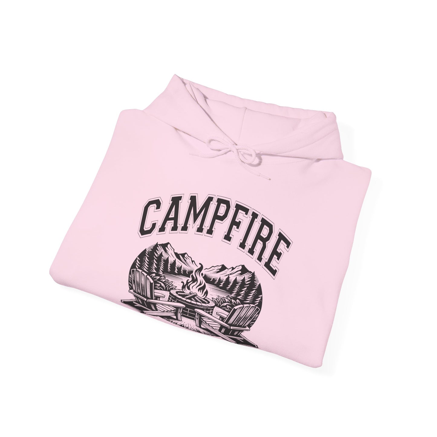 Campfire Social Club Hoodie | HappyCamperCrew.Com 100% Authentic | Cozy Camping Hoodie | Unisex Hooded Sweatshirt for Nature Lovers, Casual Wear, Gift for Him/Her, Outdoor Adventures, Cozy Days & Warm Nights by the Campfire