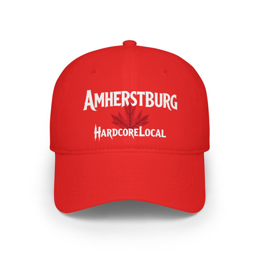 AMHERSTBURG HARDCORE BIG LEAF Low Profile Baseball Cap - Red Hat for Community Lovers