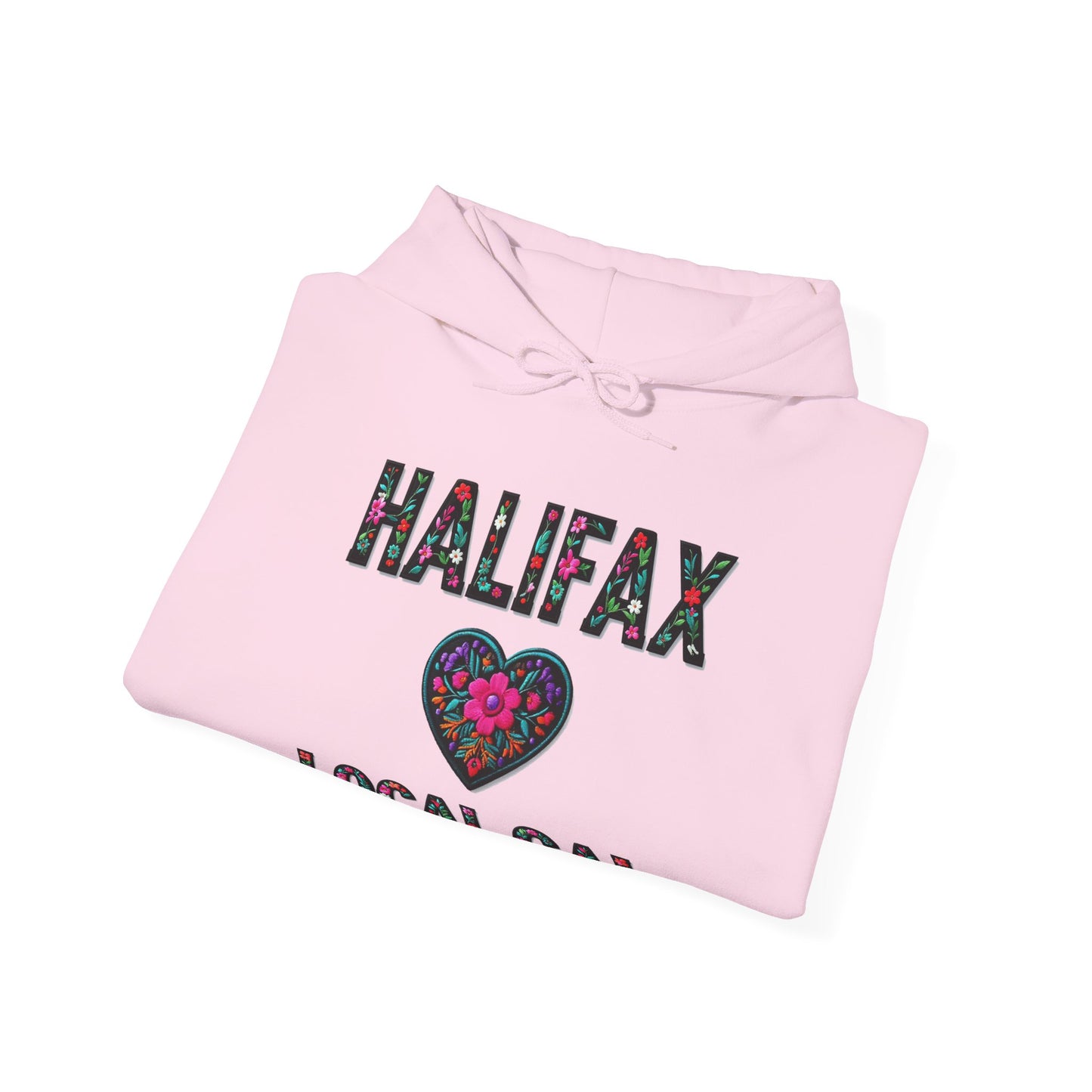 Halifax Local Gal Flower c08-n00-hs005, Hooded Sweatshirt - Unisex Heavy Blend™ Pullover, Casual Hoodie for Every Day, Gift for Friends, Support'n Locals -Local Pride Apparel Support Your Community