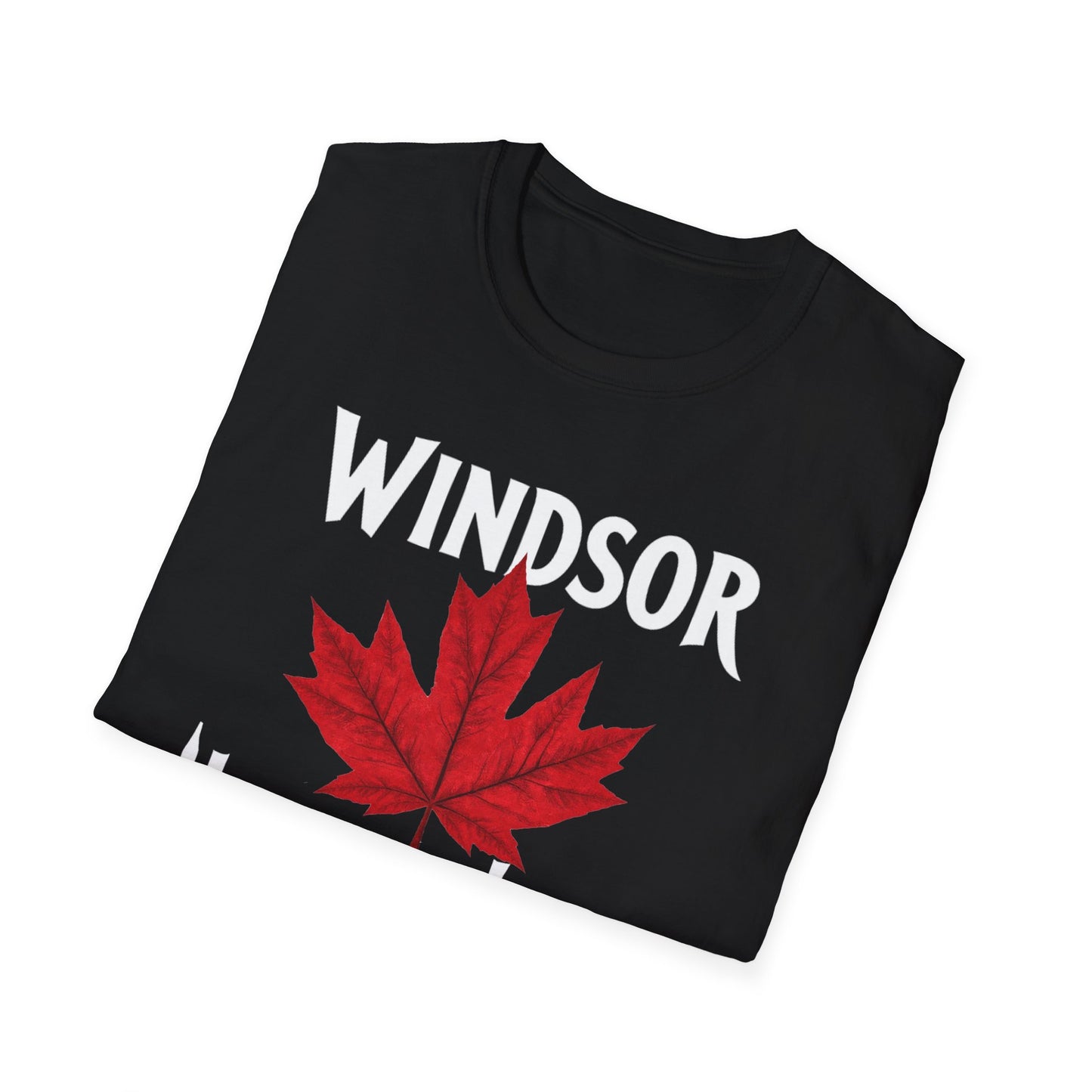 Windsor Hardcore Local Red Leaf, We Support Our Own, 1 T-Shirt, Softstyle Graphic Tee, Unisex Casual Wear, Support Local Merch, Gift for Community Lovers